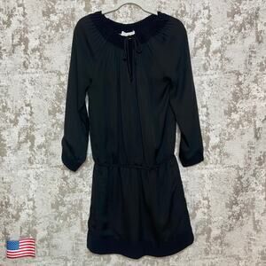 Diane von Furstenburg Mikino Pleated Neckline Dress in Black